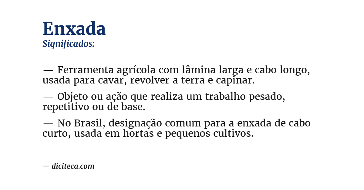 Significado de enxada