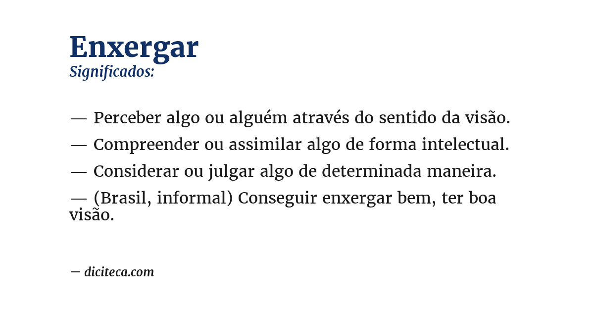 Significado de enxergar