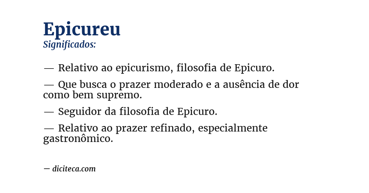 Significado de epicureu