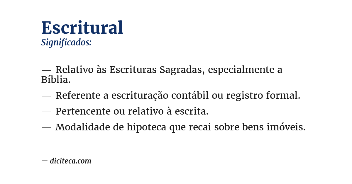 Significado de escritural