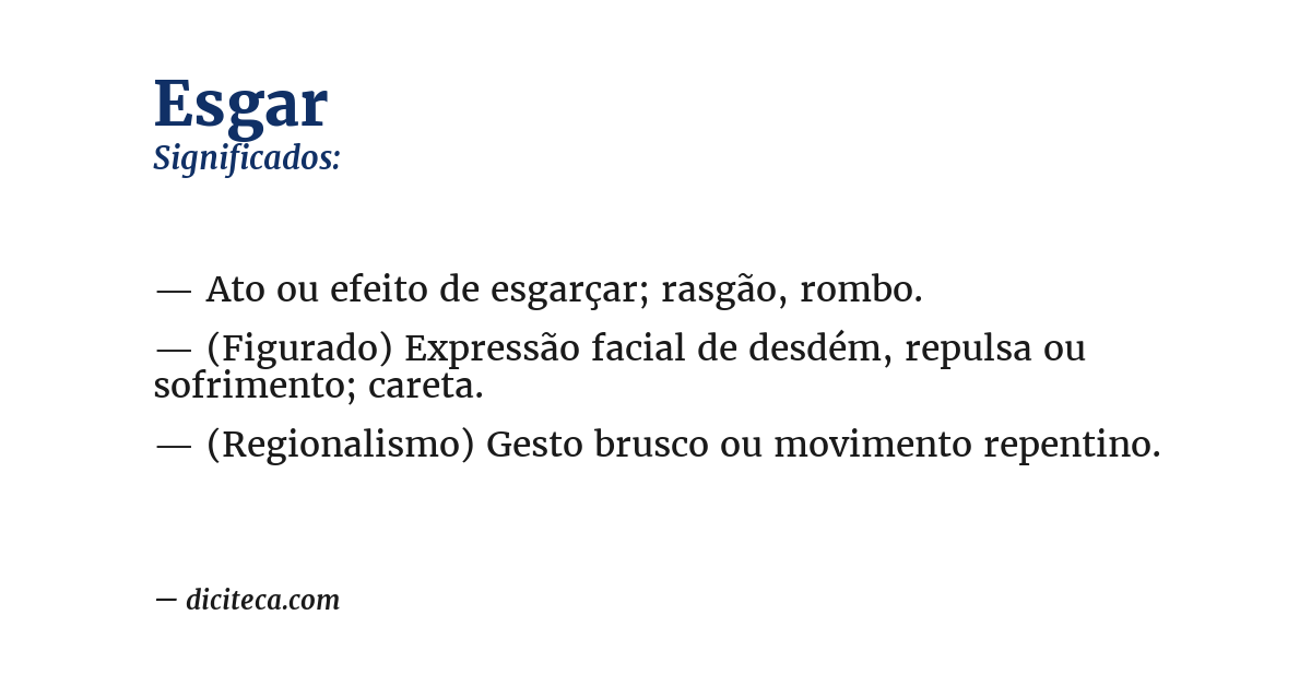 Significado de esgar