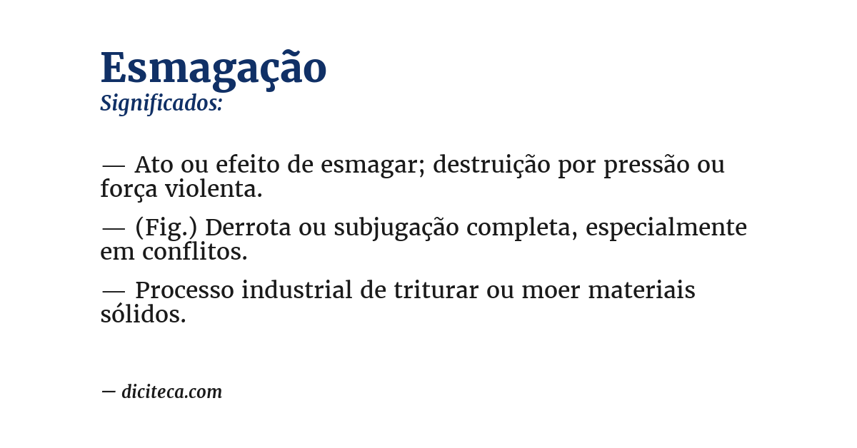 Significado de esmagação