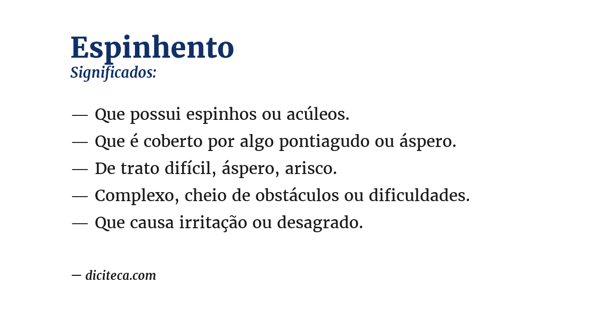 Significado de espinhento
