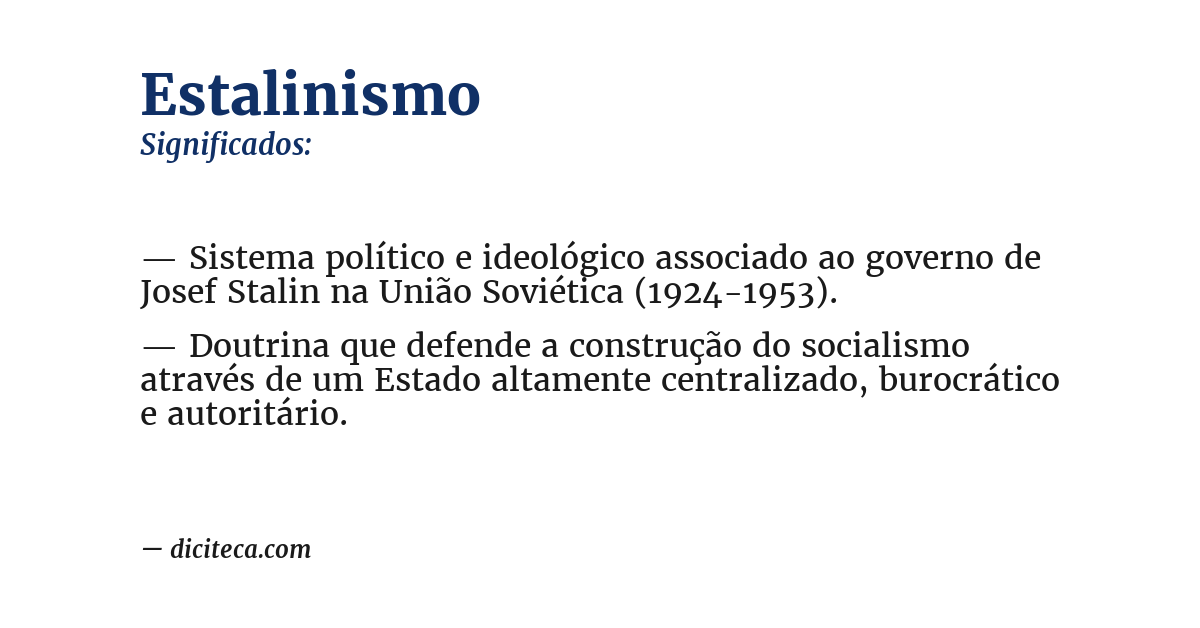 Significado de estalinismo