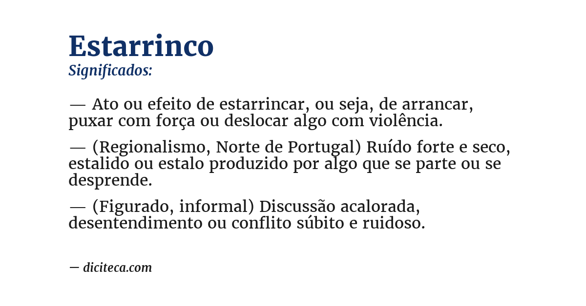 Significado de estarrinco