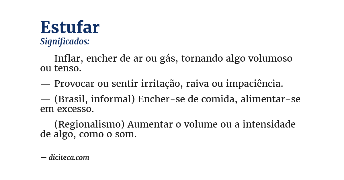 Significado de estufar