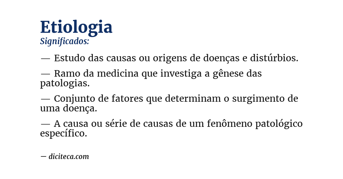 Significado de etiologia