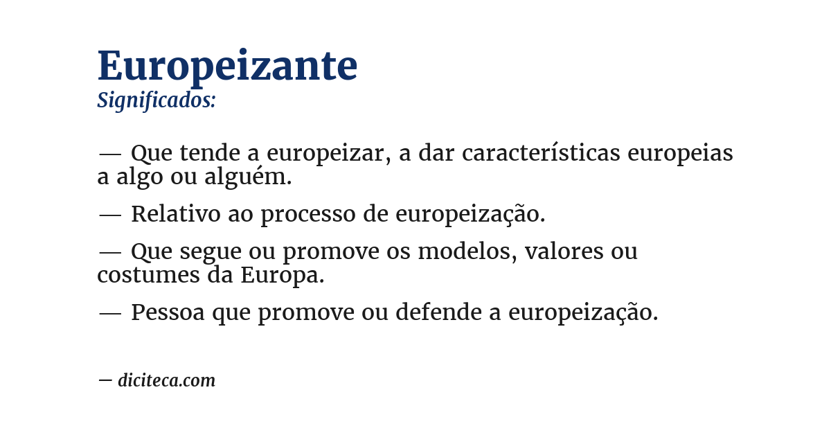 Significado de europeizante