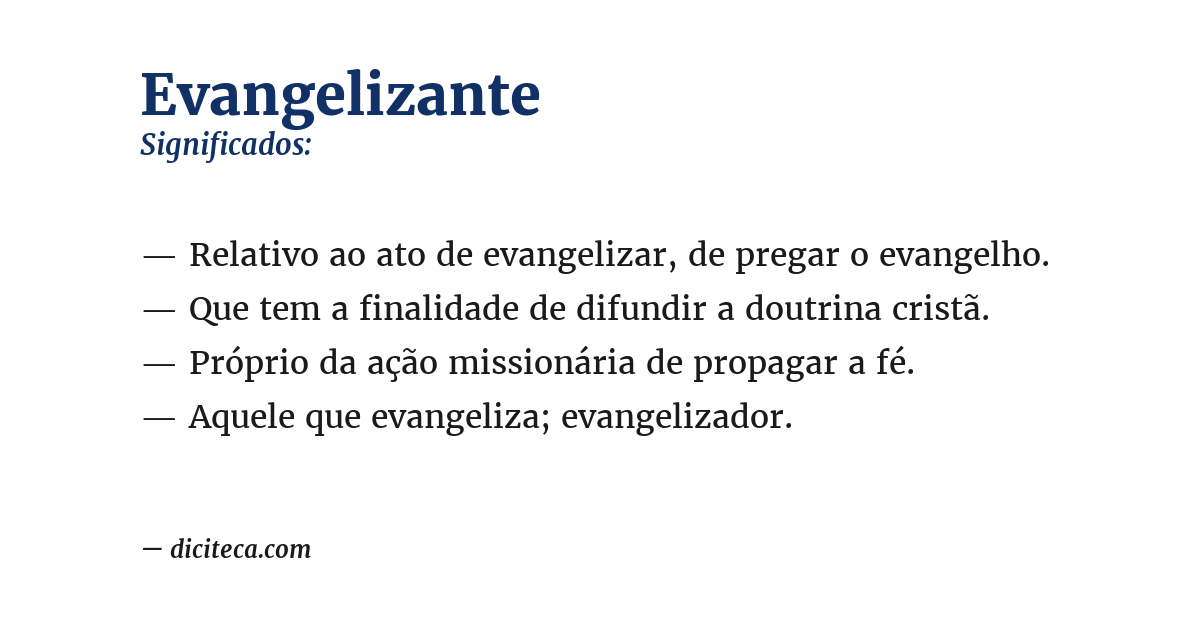Significado de evangelizante