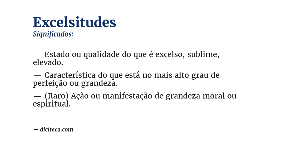 Significado de excelsitudes