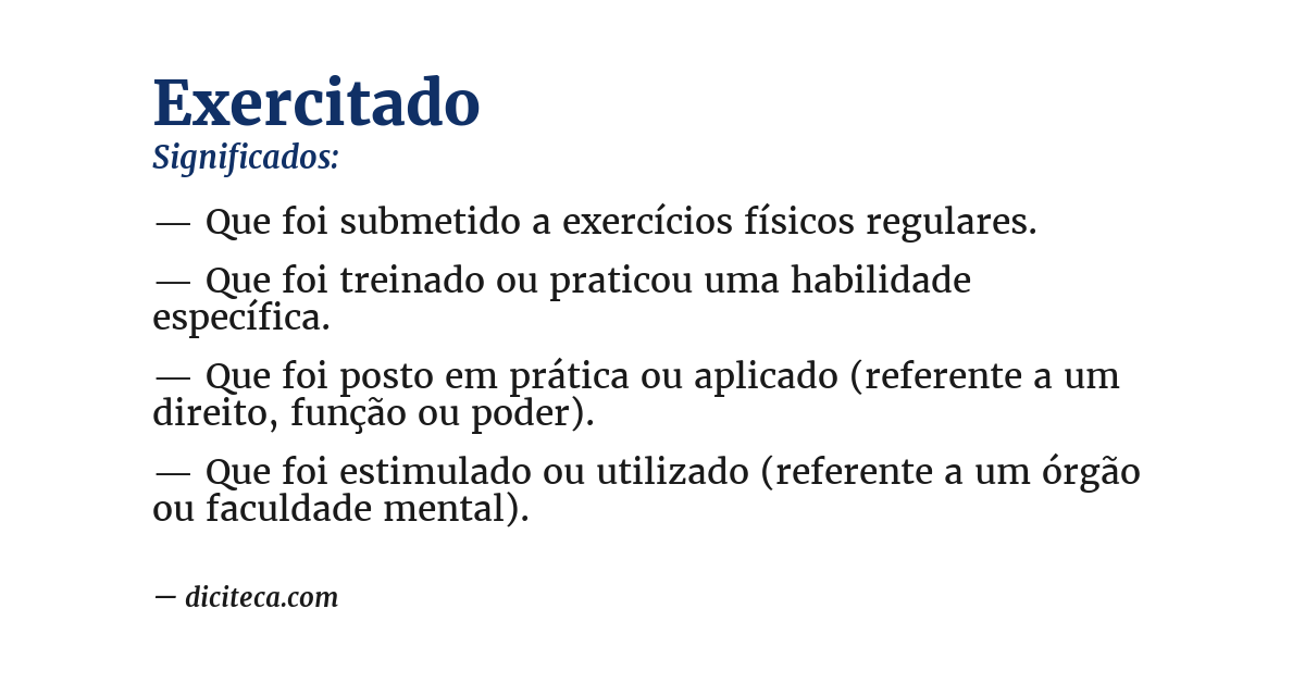 Significado de exercitado