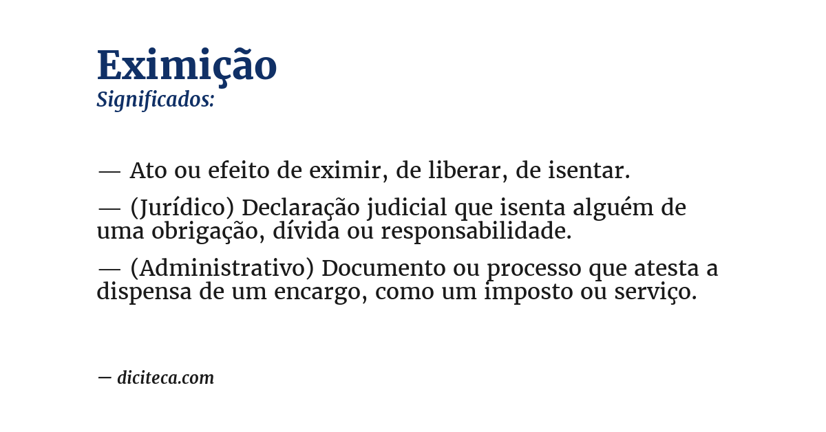 Significado de eximição