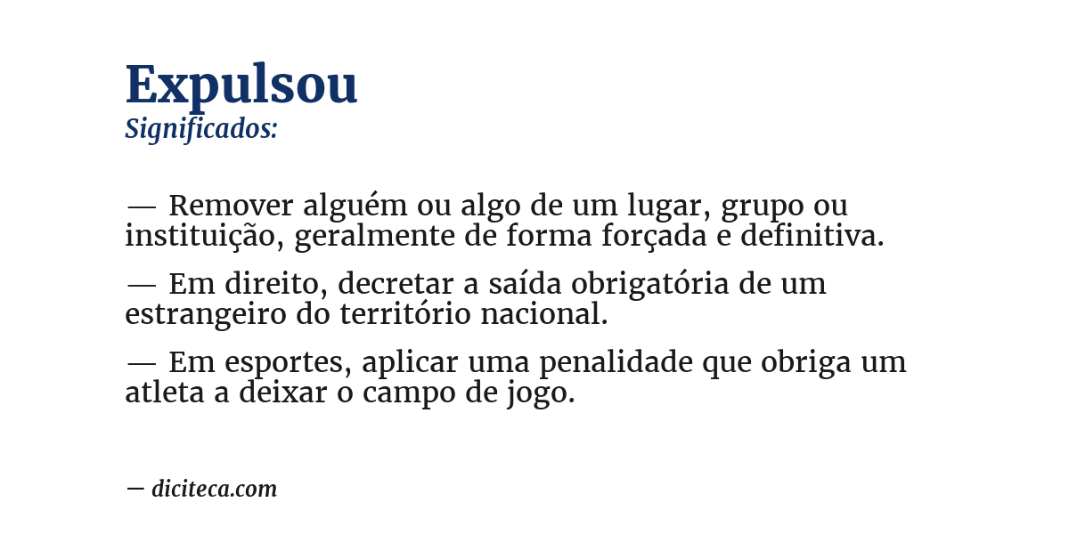 Significado de expulsou