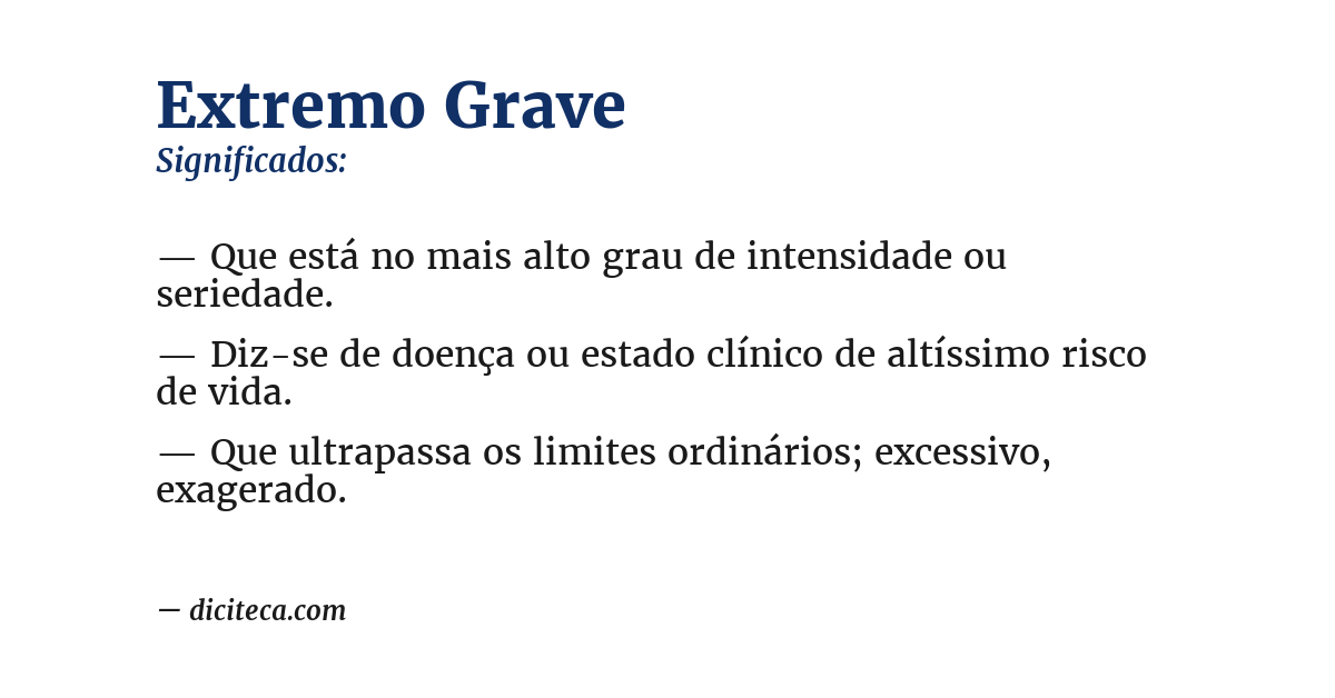 Significado de extremo grave