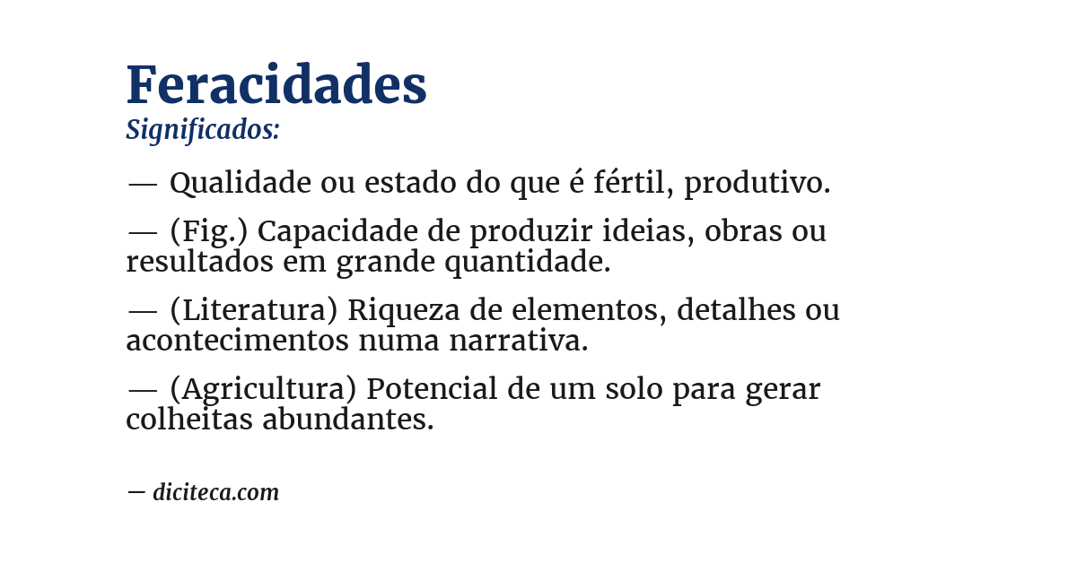 Significado de feracidades