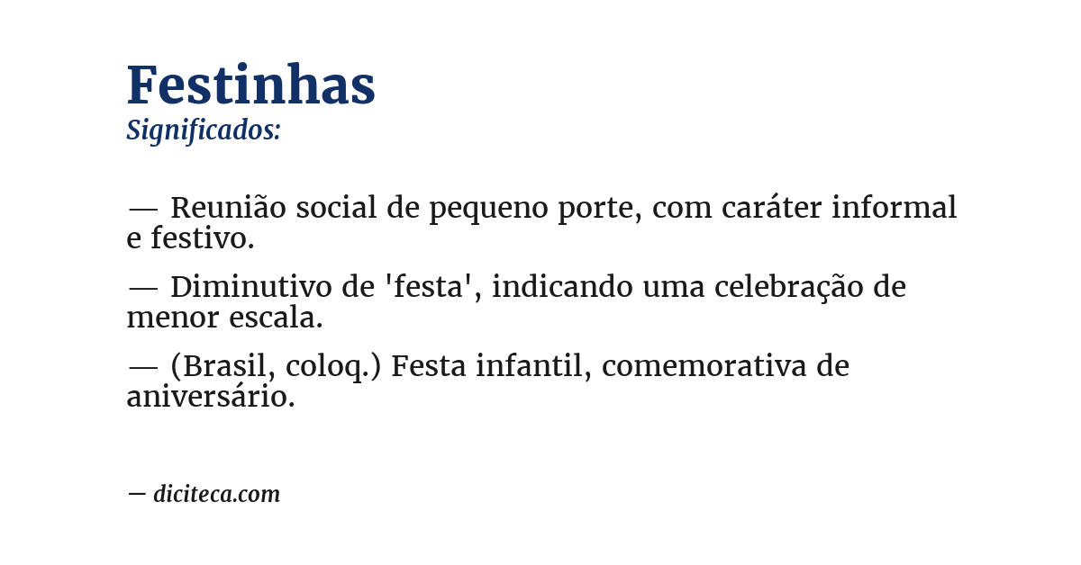Significado de festinhas