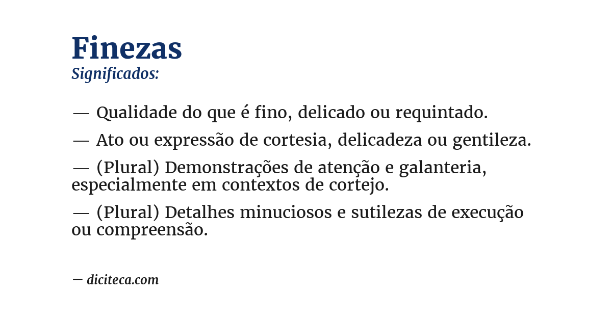 Significado de finezas