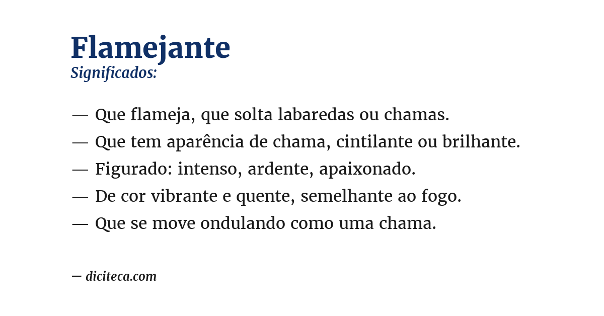 Significado de flamejante