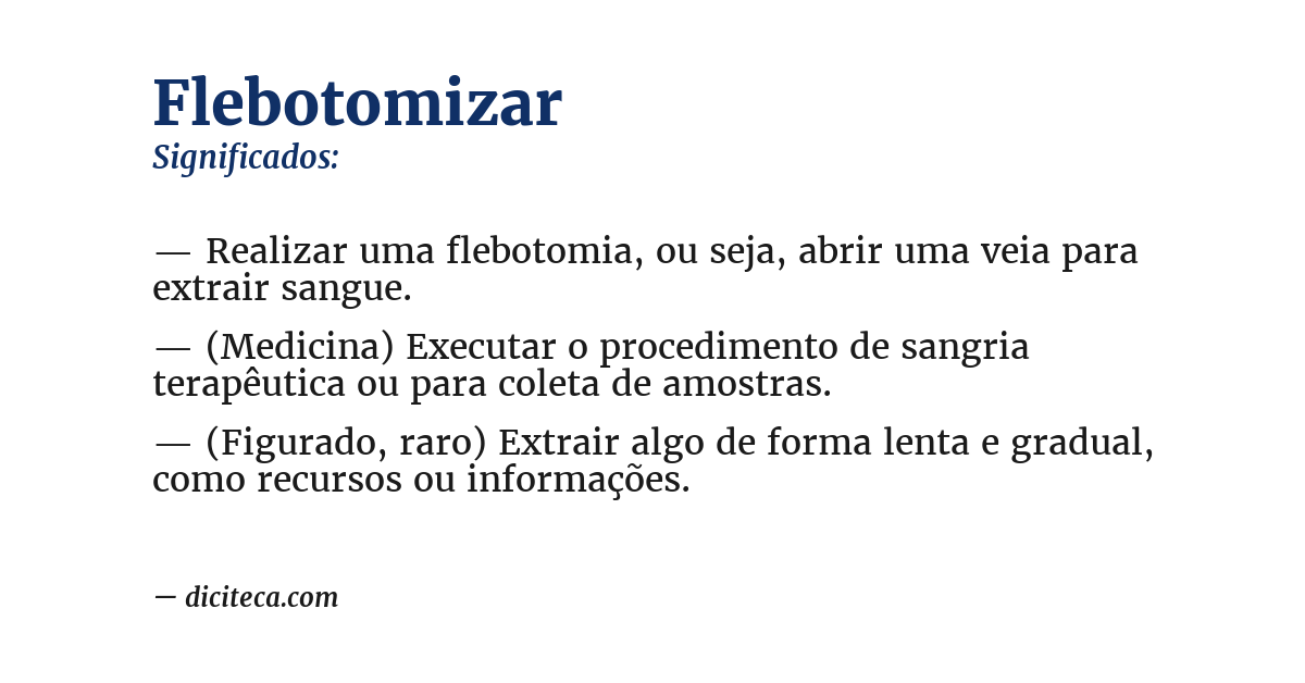 Significado de flebotomizar