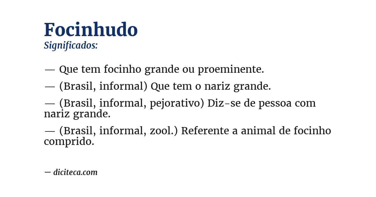 Significado de focinhudo