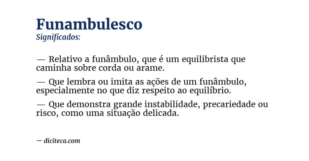 Significado de funambulesco