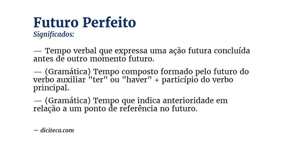 Significado de futuro perfeito