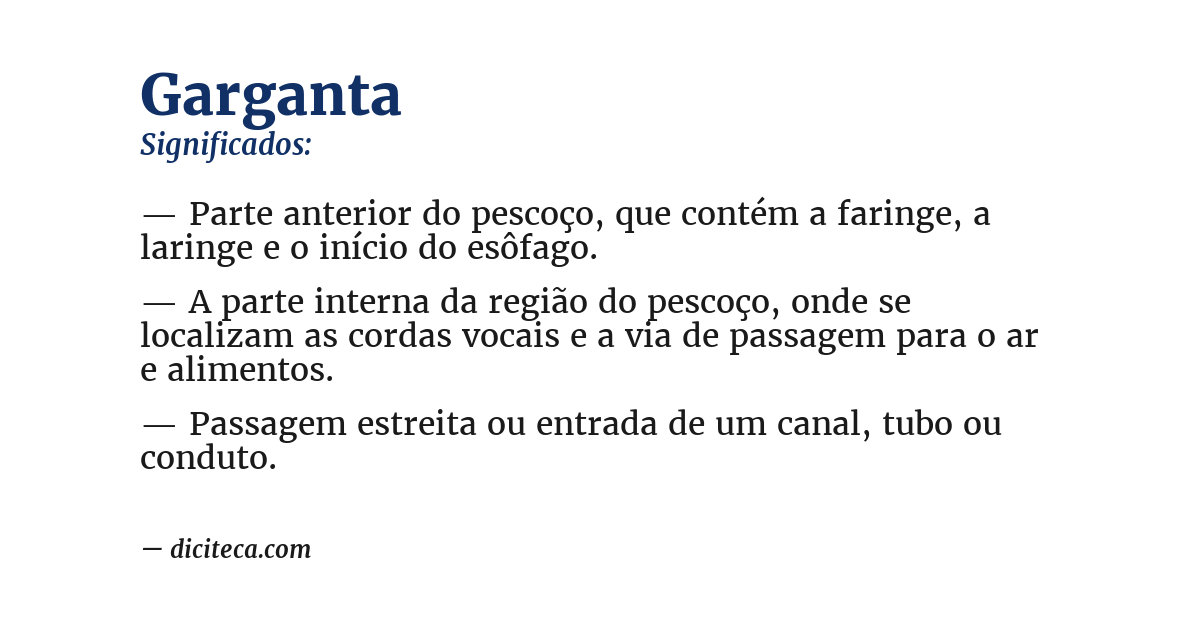 Significado de garganta