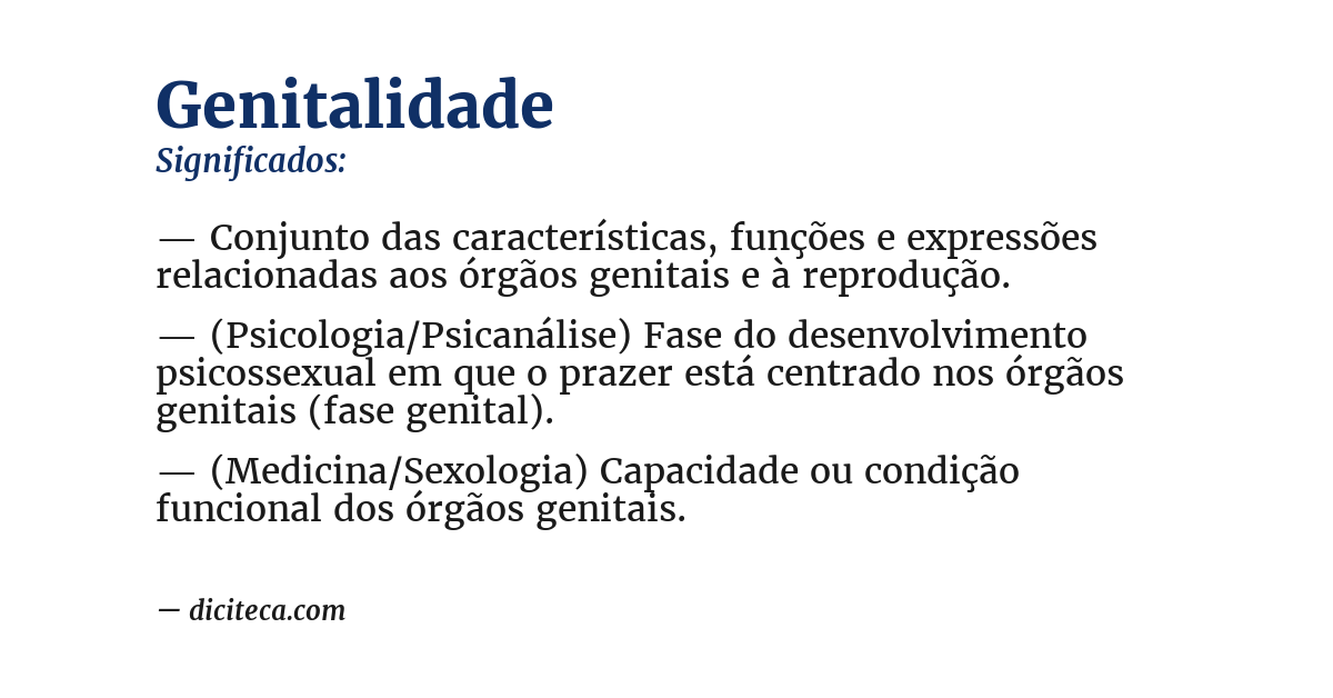 Significado de genitalidade
