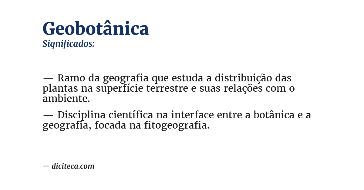 Significado de geobotânica