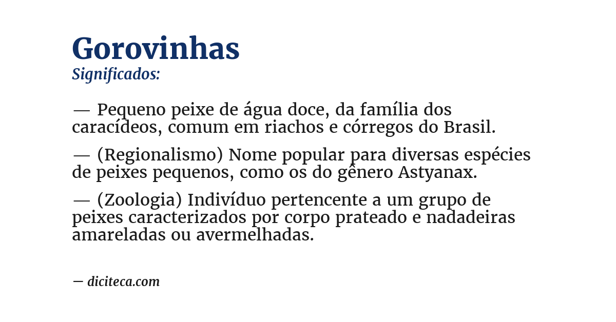Significado de gorovinhas