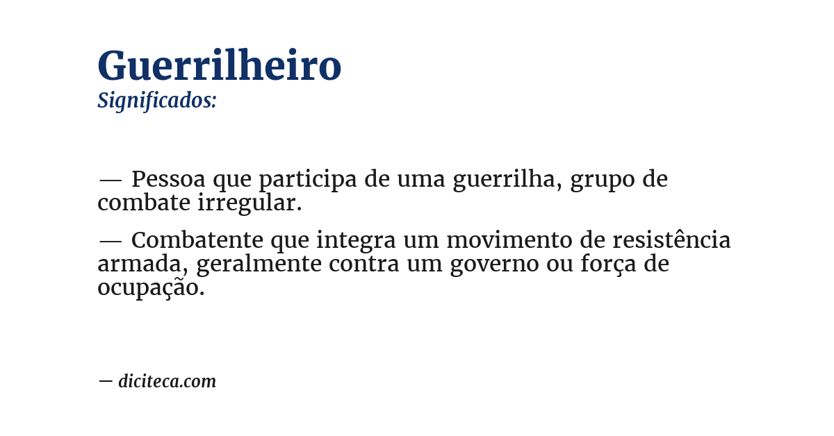 Significado de guerrilheiro