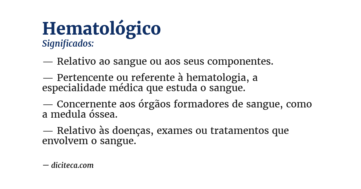 Significado de hematológico