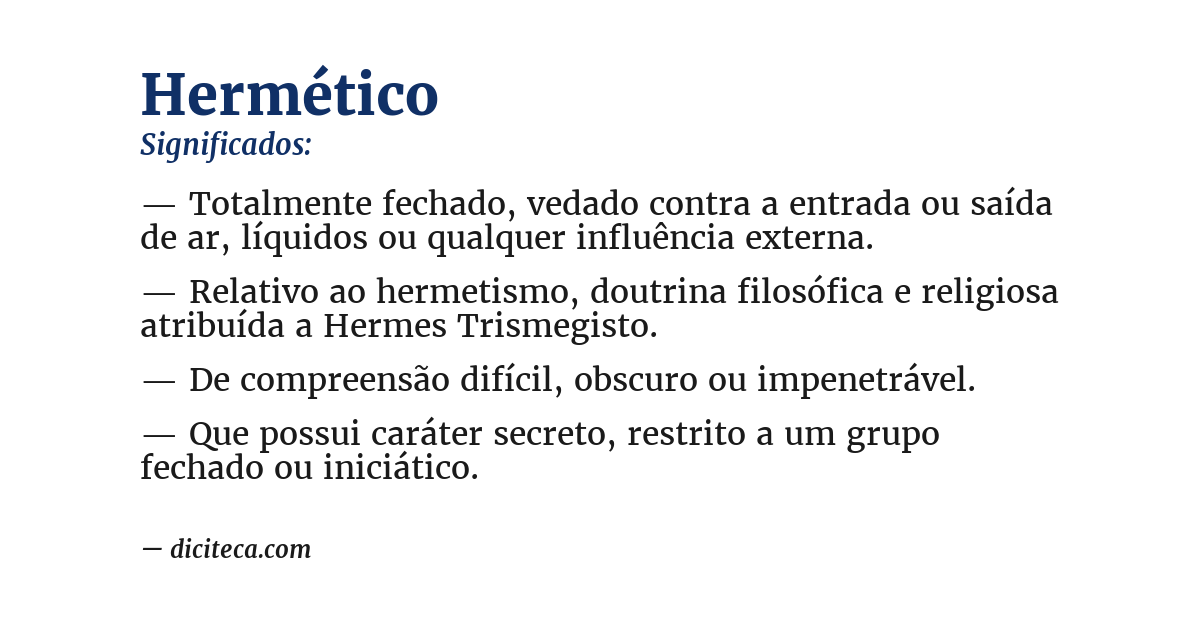 Significado de hermético