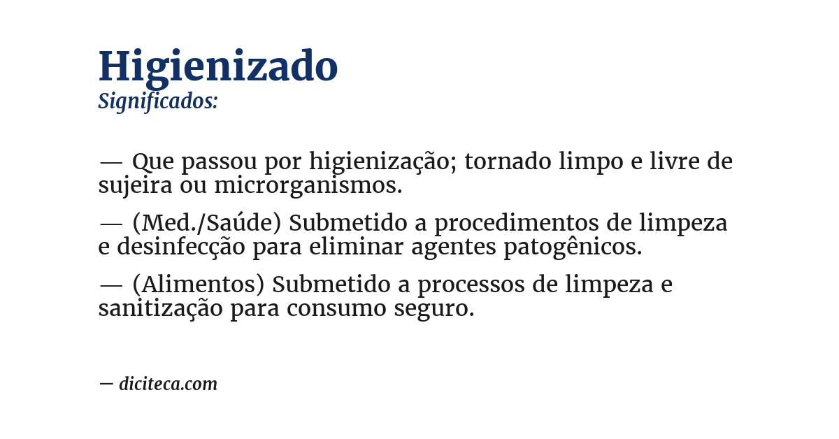 Significado de higienizado