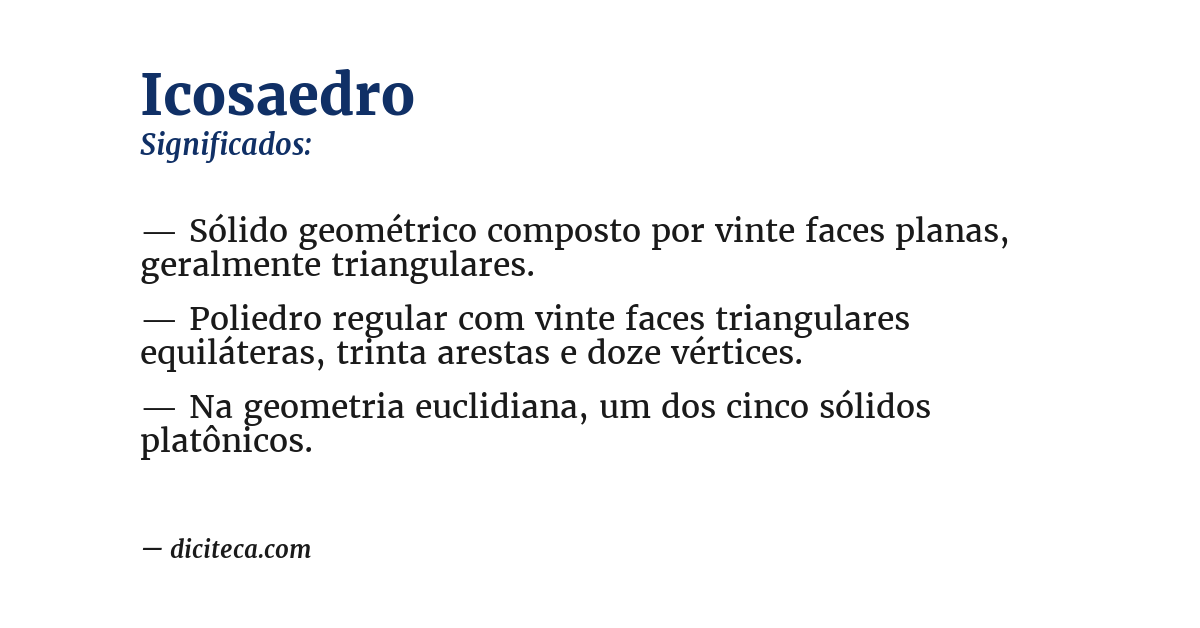 Significado de icosaedro