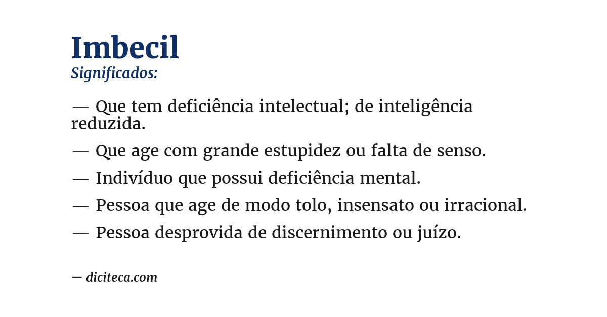 Significado de imbecil