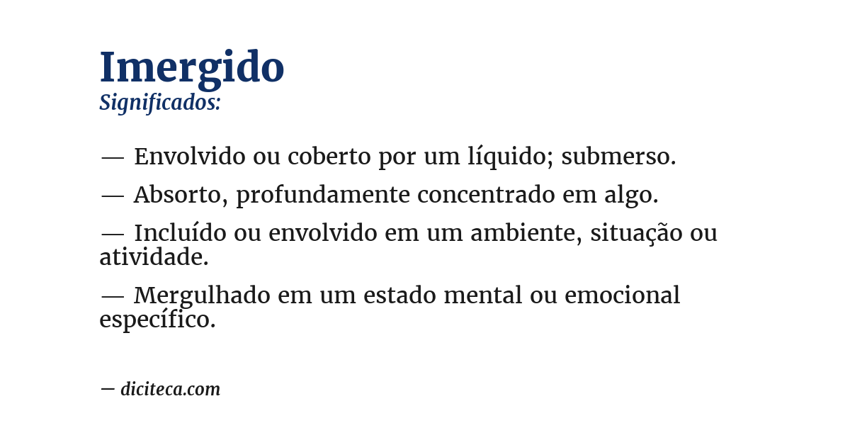 Significado de imergido