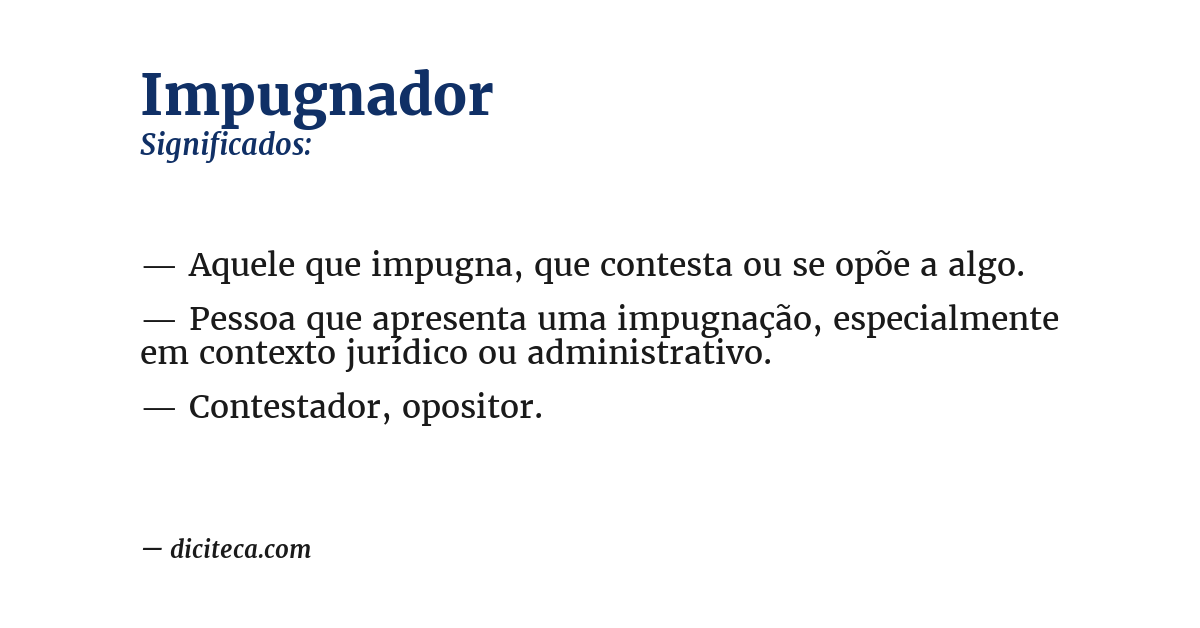 Significado de impugnador