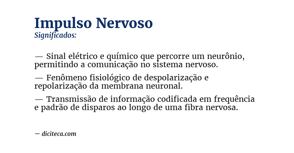 Significado de impulso nervoso