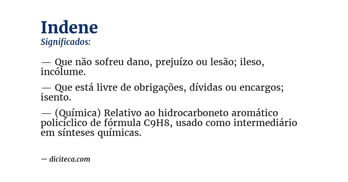 Significado de indene