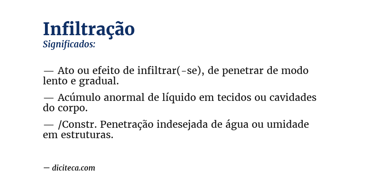 Significado de infiltração