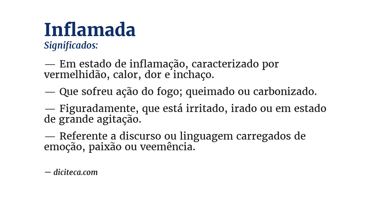 Significado de inflamada