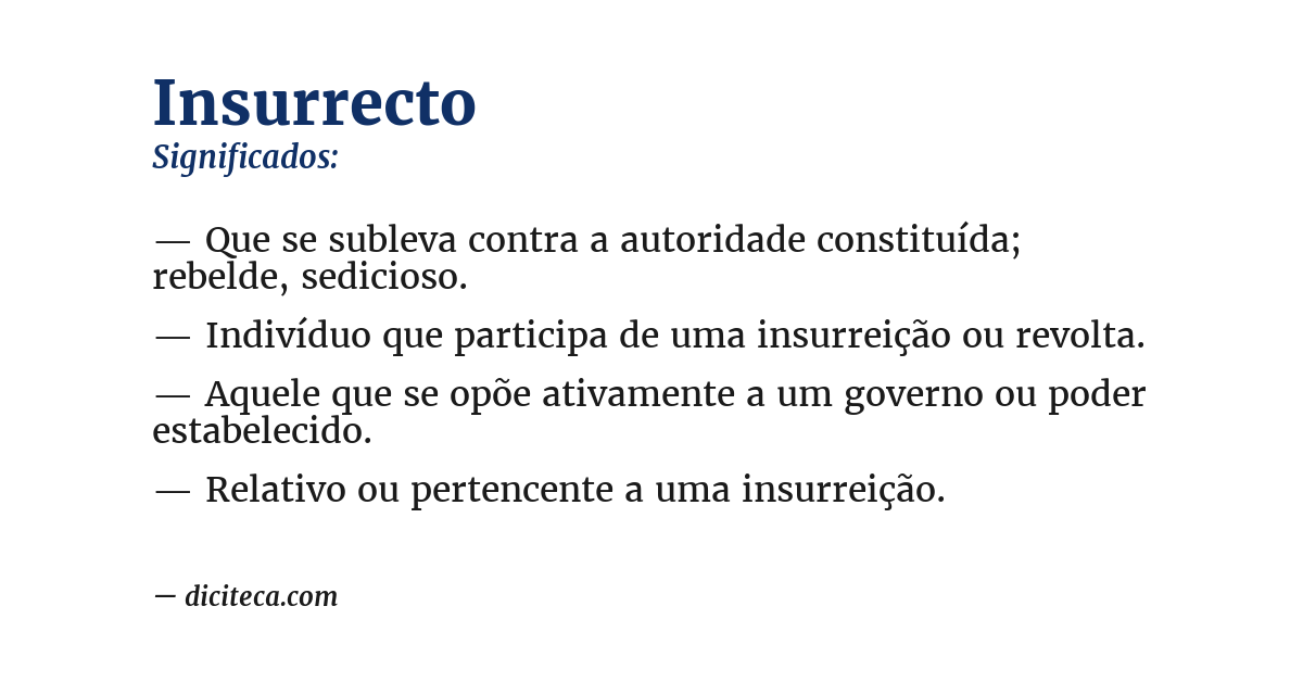 Significado de insurrecto