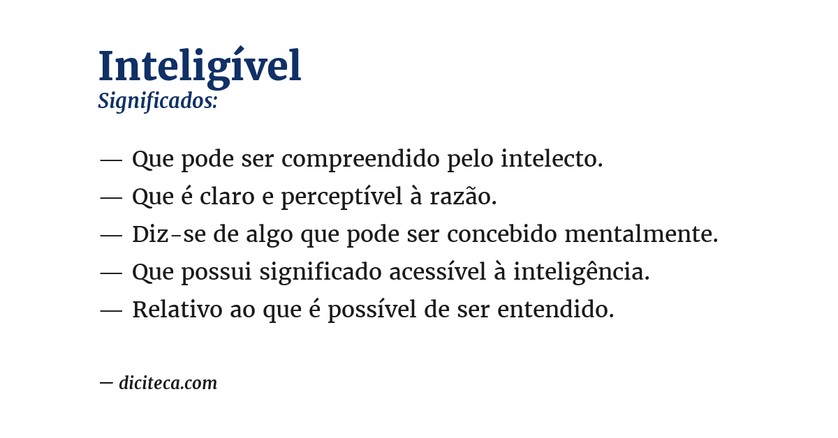 Significado de inteligível