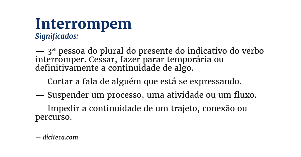 Significado de interrompem