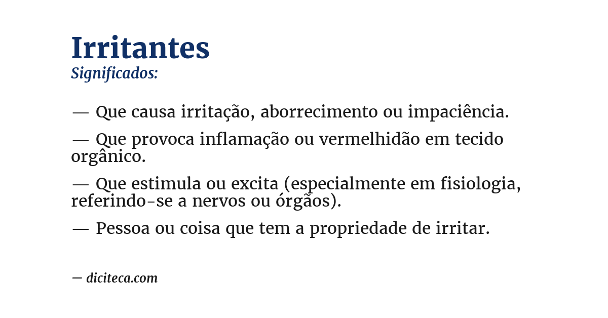 Significado de irritantes