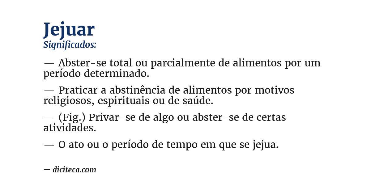 Significado de jejuar
