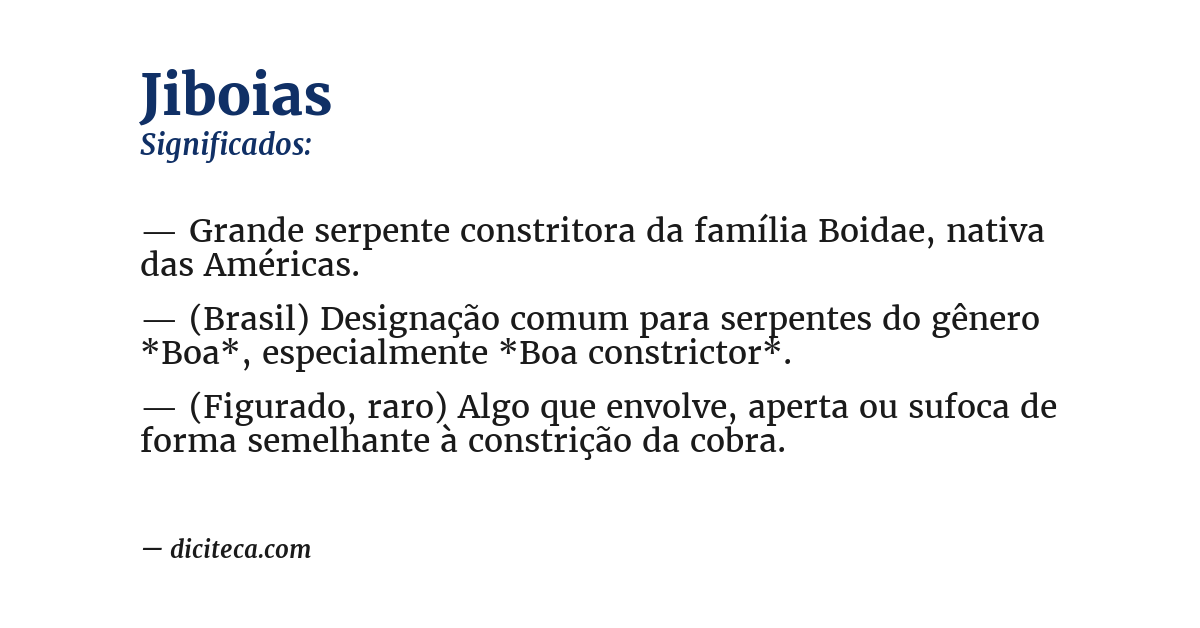 Significado de jiboias