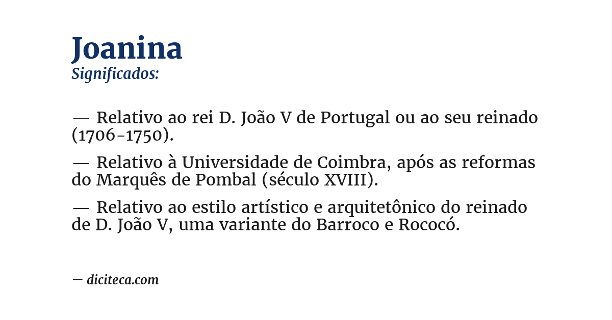 Significado de joanina