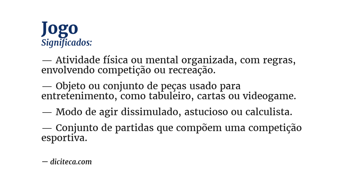 Significado de jogo